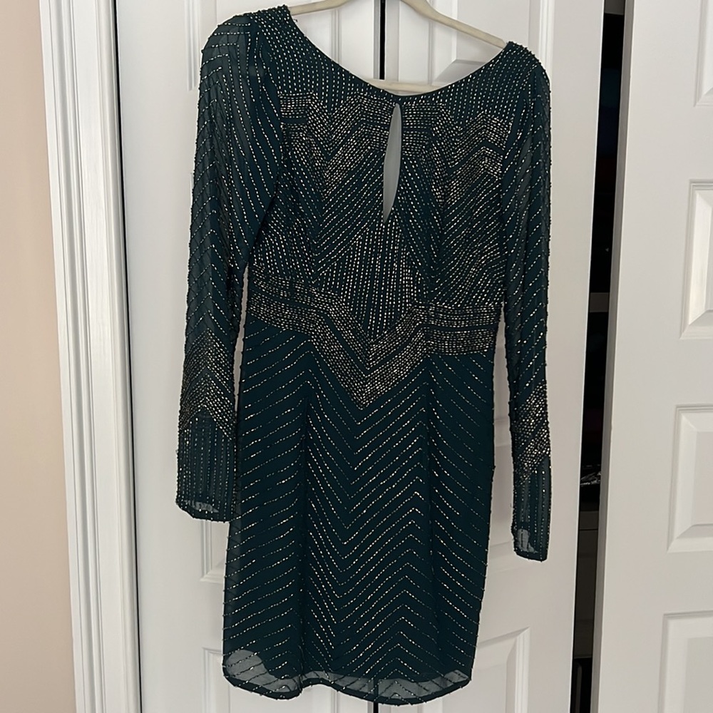 Aidan Mattox Hunter Green Sequin Cocktail dress